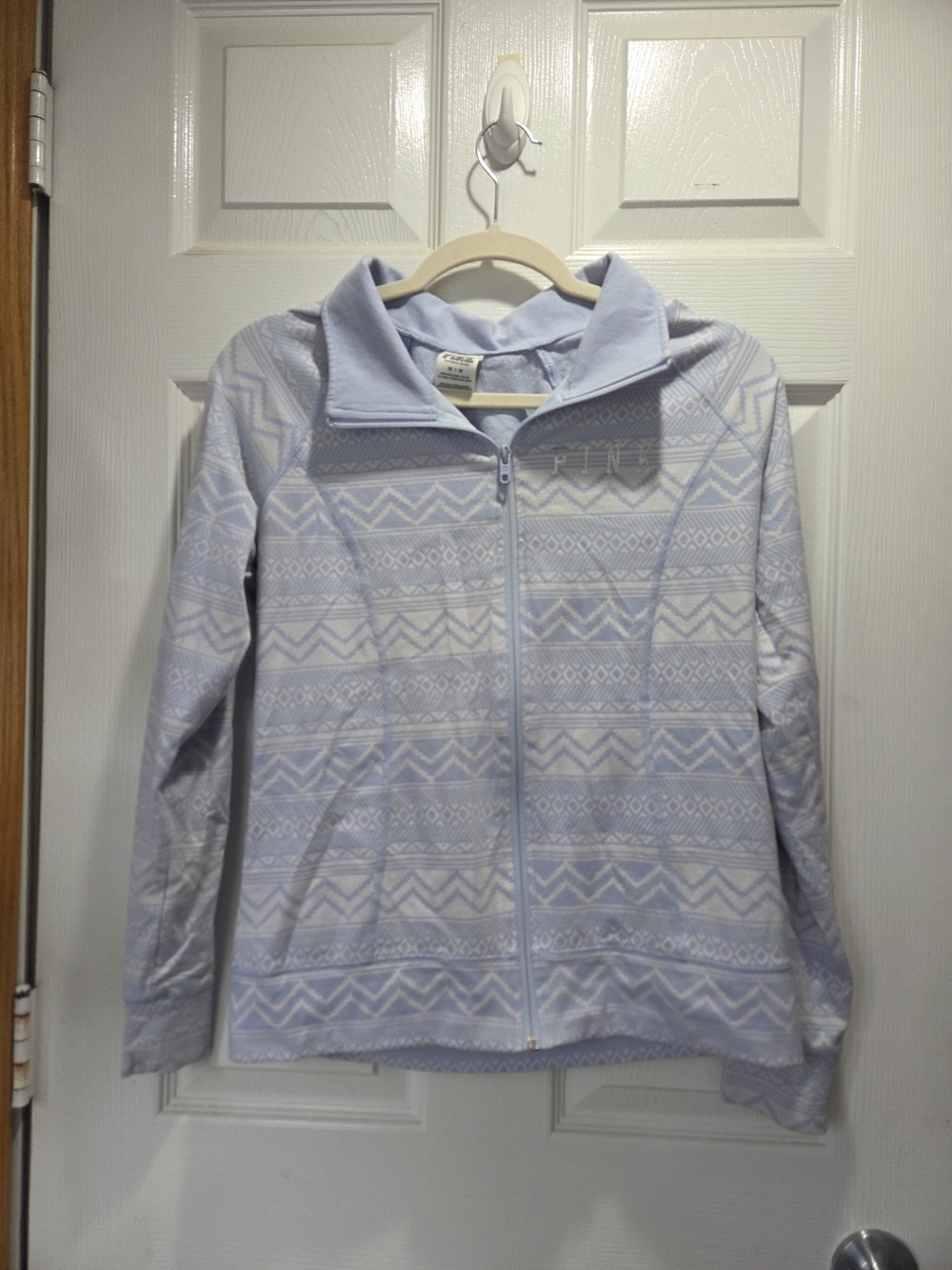 Victoria's Secret Light Blue Fair Isle Zip Jacket